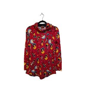 LuLaRoe S Red Day of the Dead Skeleton Hoodie‎ Top Pocket Halloween Skulls Music